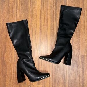 Knee High black leather boots